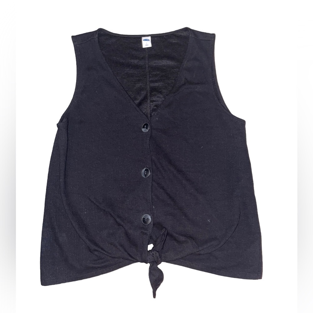 Black button up sweater vest
